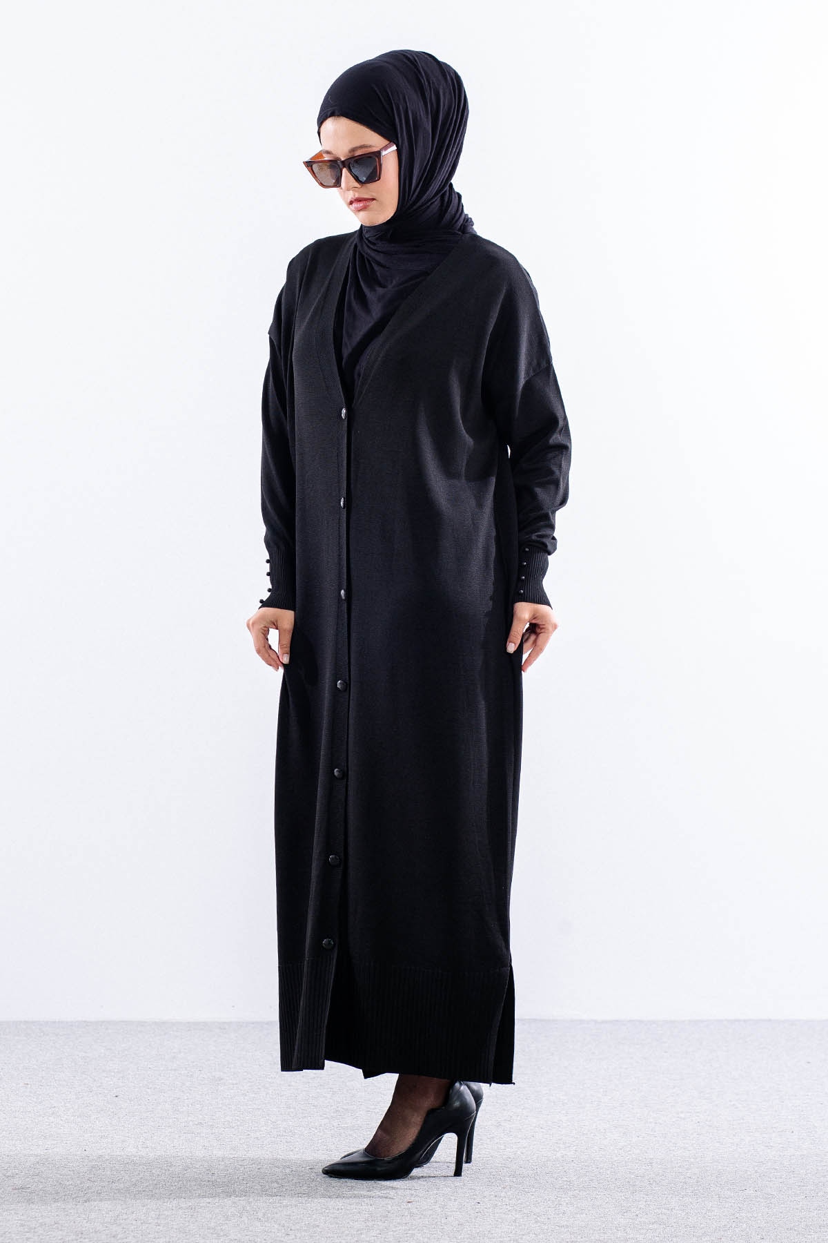 N322 Triko  Hirka  Tek - Siyah - 4