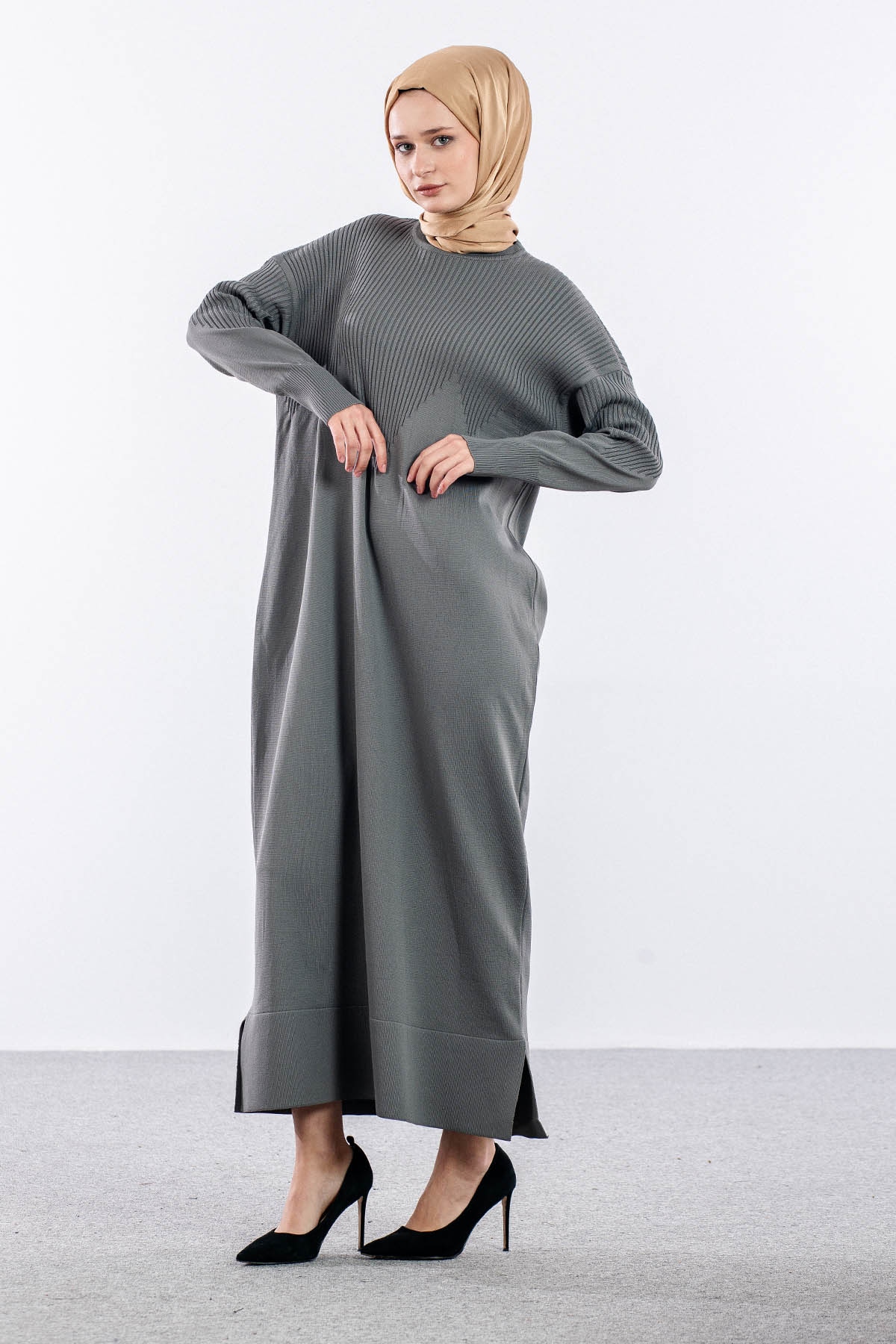 N340 Triko Elbi̇se Tek - Antrasit - 2