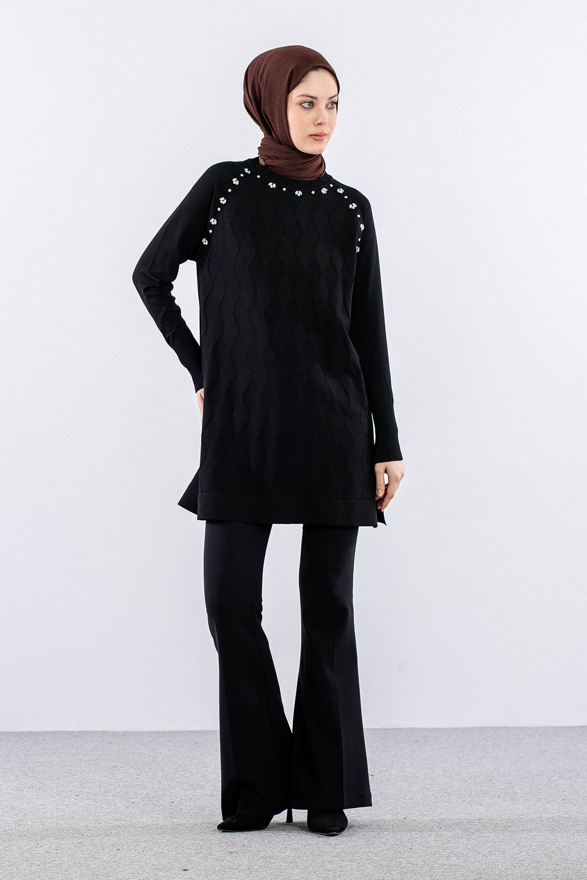 N5012 Triko Tunik Tek - Siyah - 2