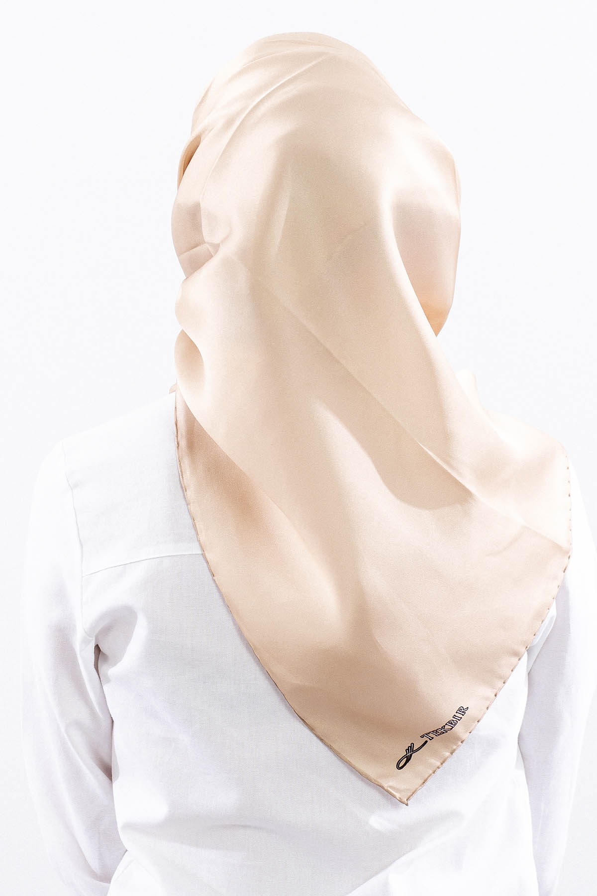 Sura İpek Eşarp 90*90 Sade - Gold - 4